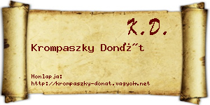 Krompaszky Donát névjegykártya